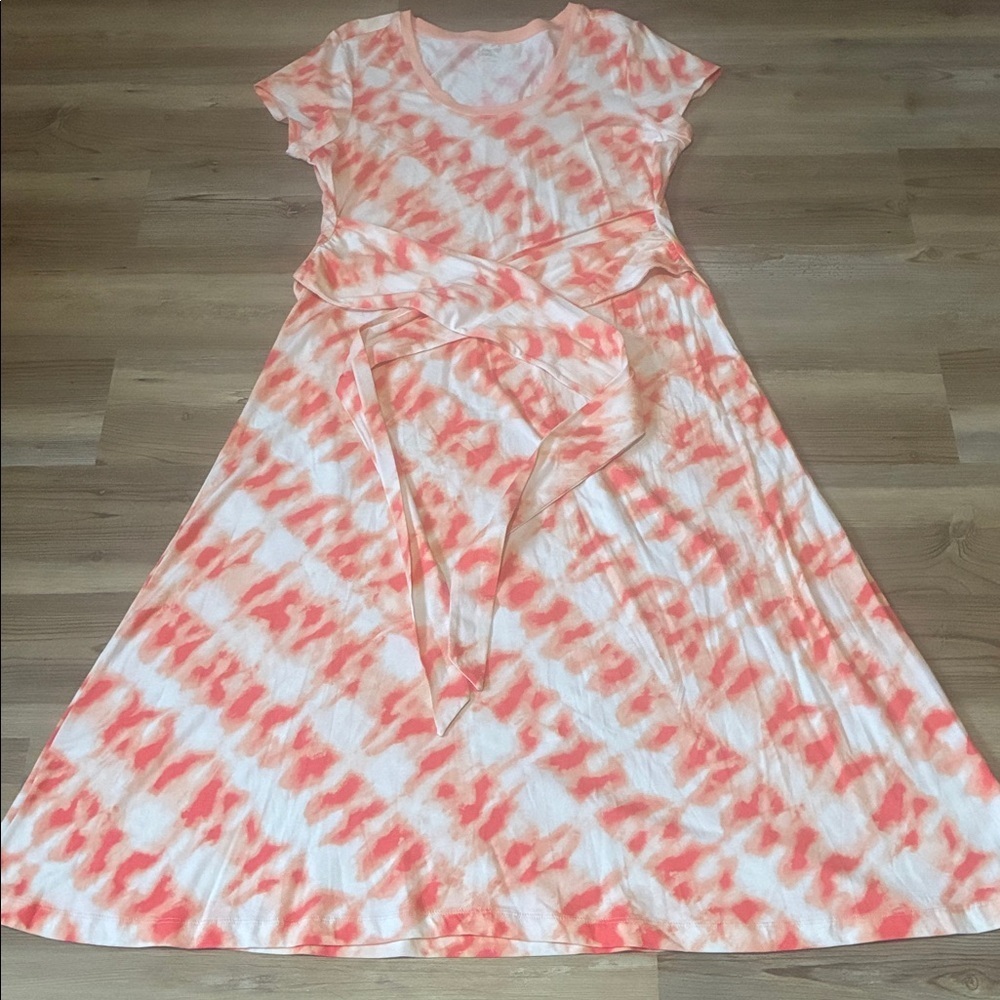 Land’s End Light Weight Cotton Modal Convertible Tie Waist Midi Dress NEW - Picture 4 of 10